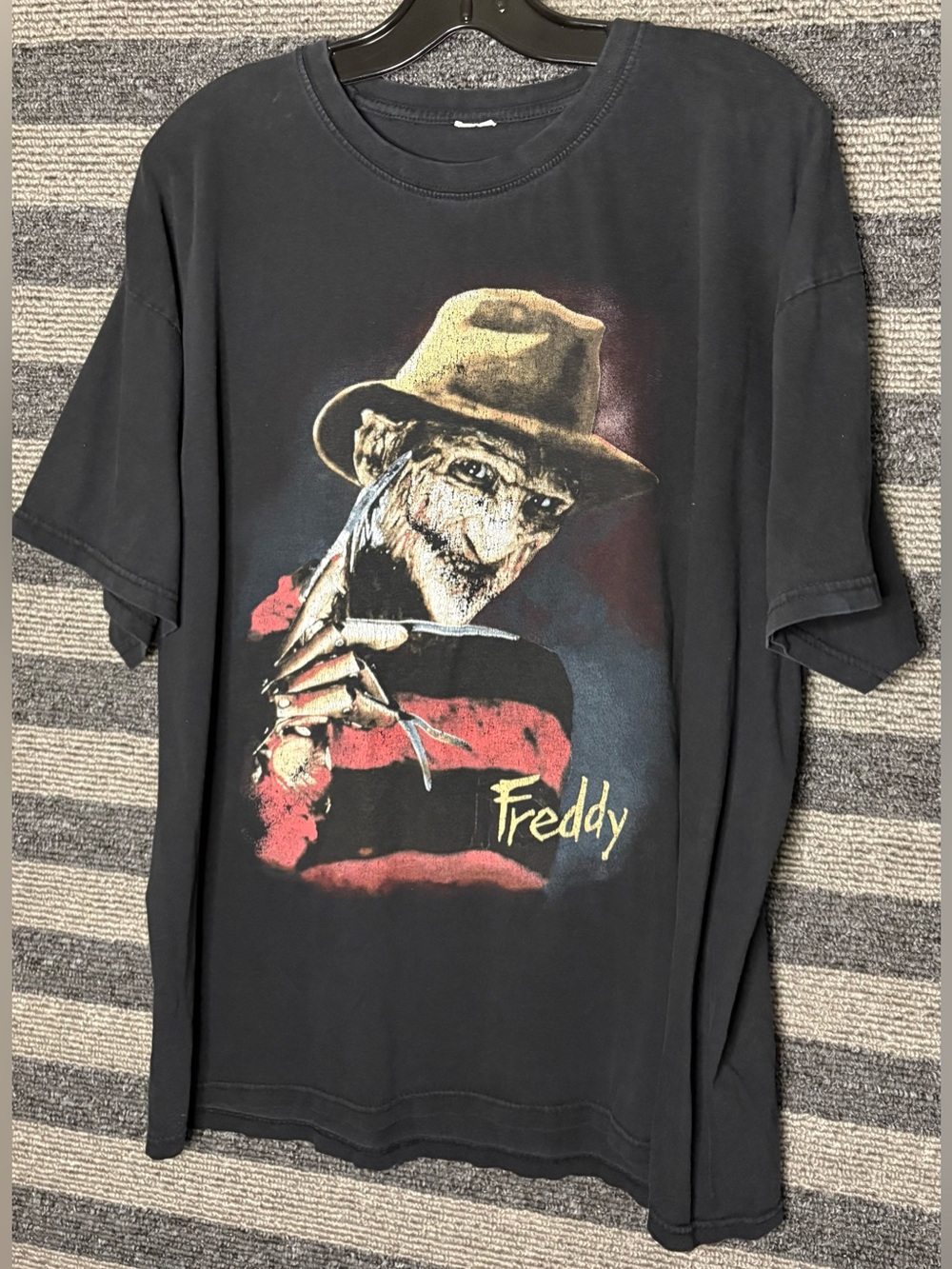 Vintage Y2K Freddy Krueger Nightmare on Elm Street Black Graphic T-Shirt XL